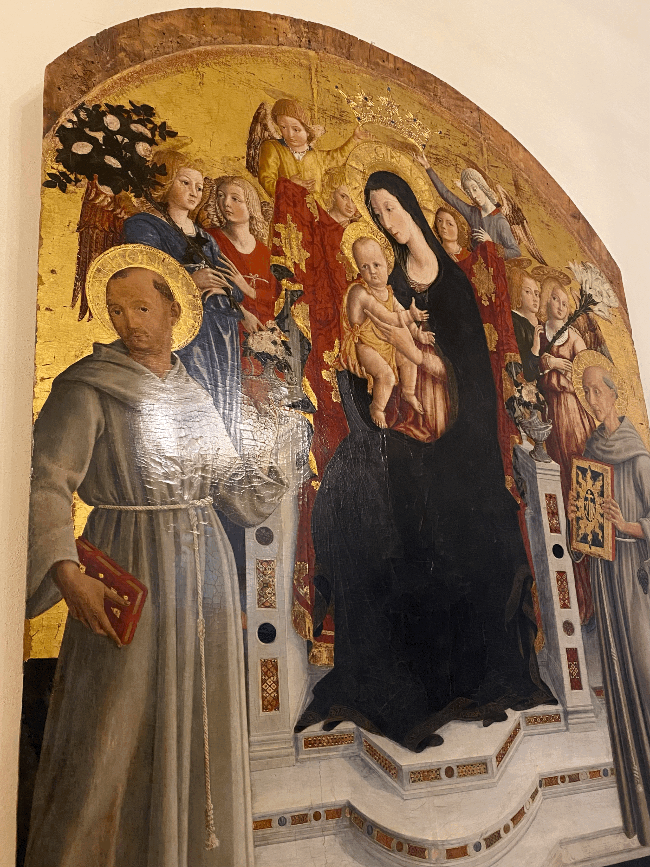 Madonna Enthroned with Child, Saint Anthony, Saint Bernard, and four Angels by Matteo di Giovanni