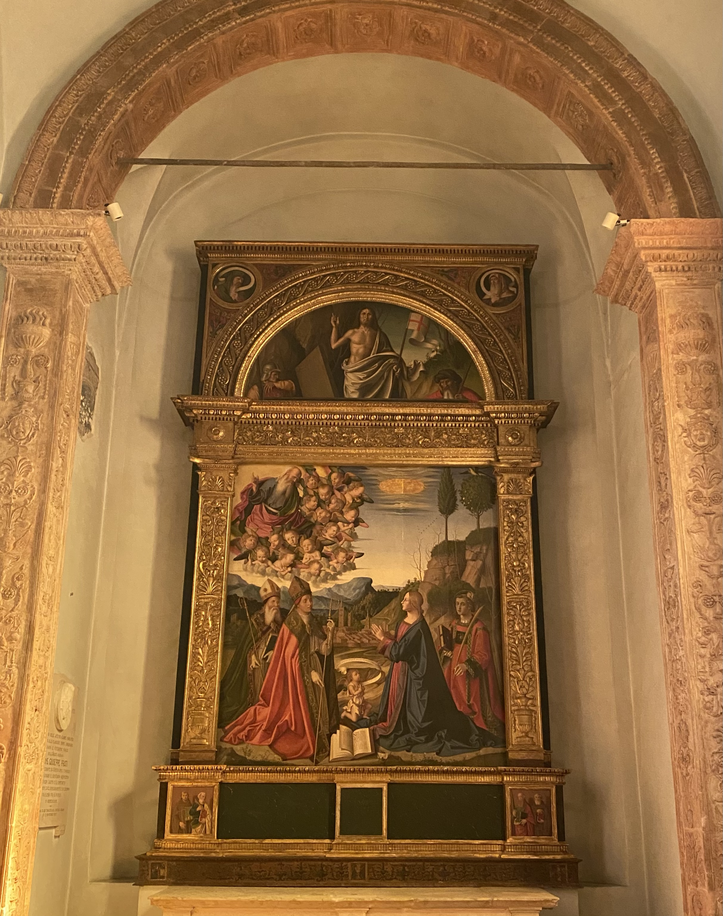 Marco Palmezzano
Immaculate Conception and Saints Anselm, Augustine, and Stefano
Abbey of Saint Mercurialis of Forlì