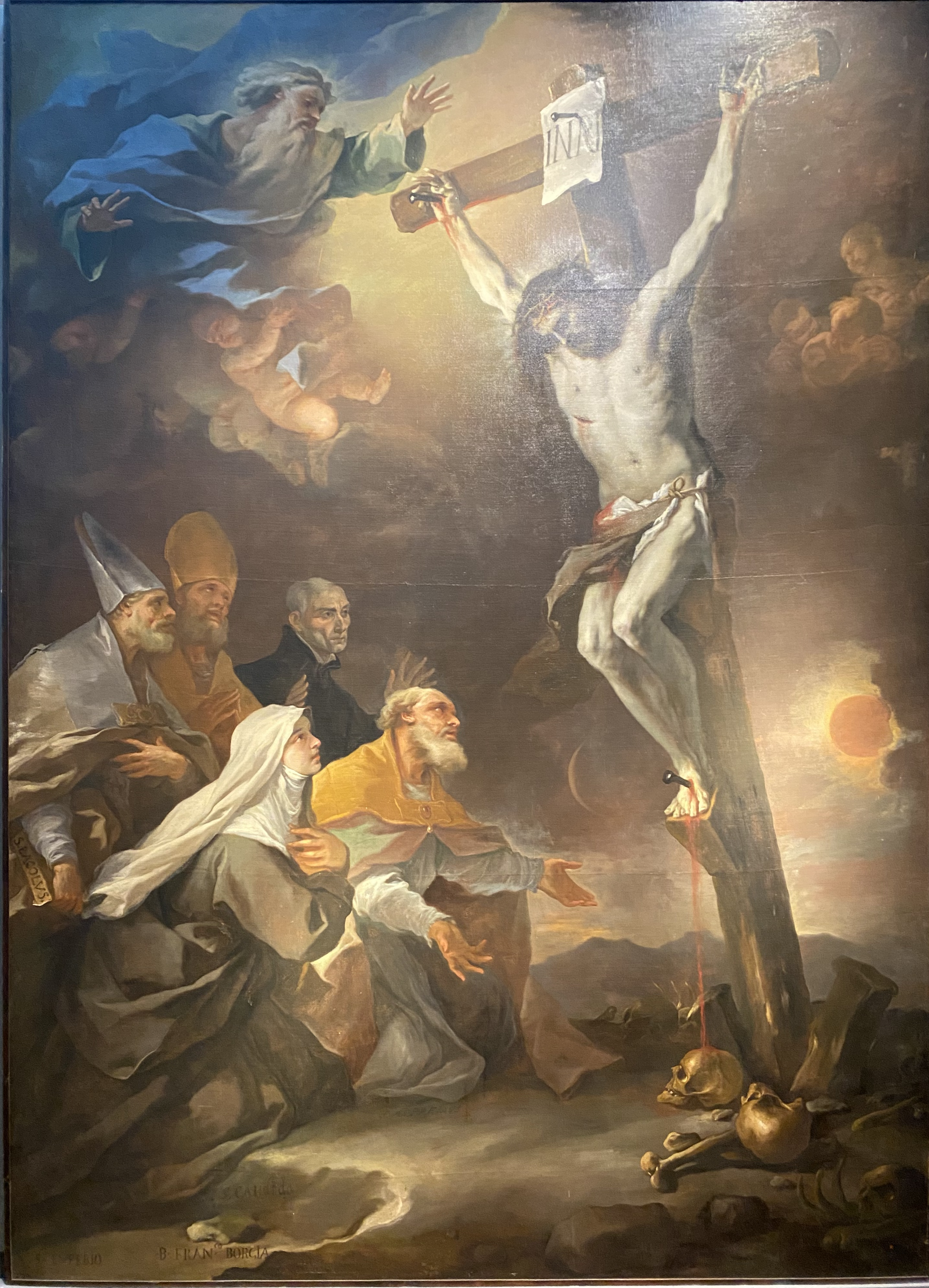 Luca Giordano
The Patron Saints of Naples Baculus, Eusebius, Francis Borgia, Aspreno, and Candida Adore the Crucifix
Capodimonte