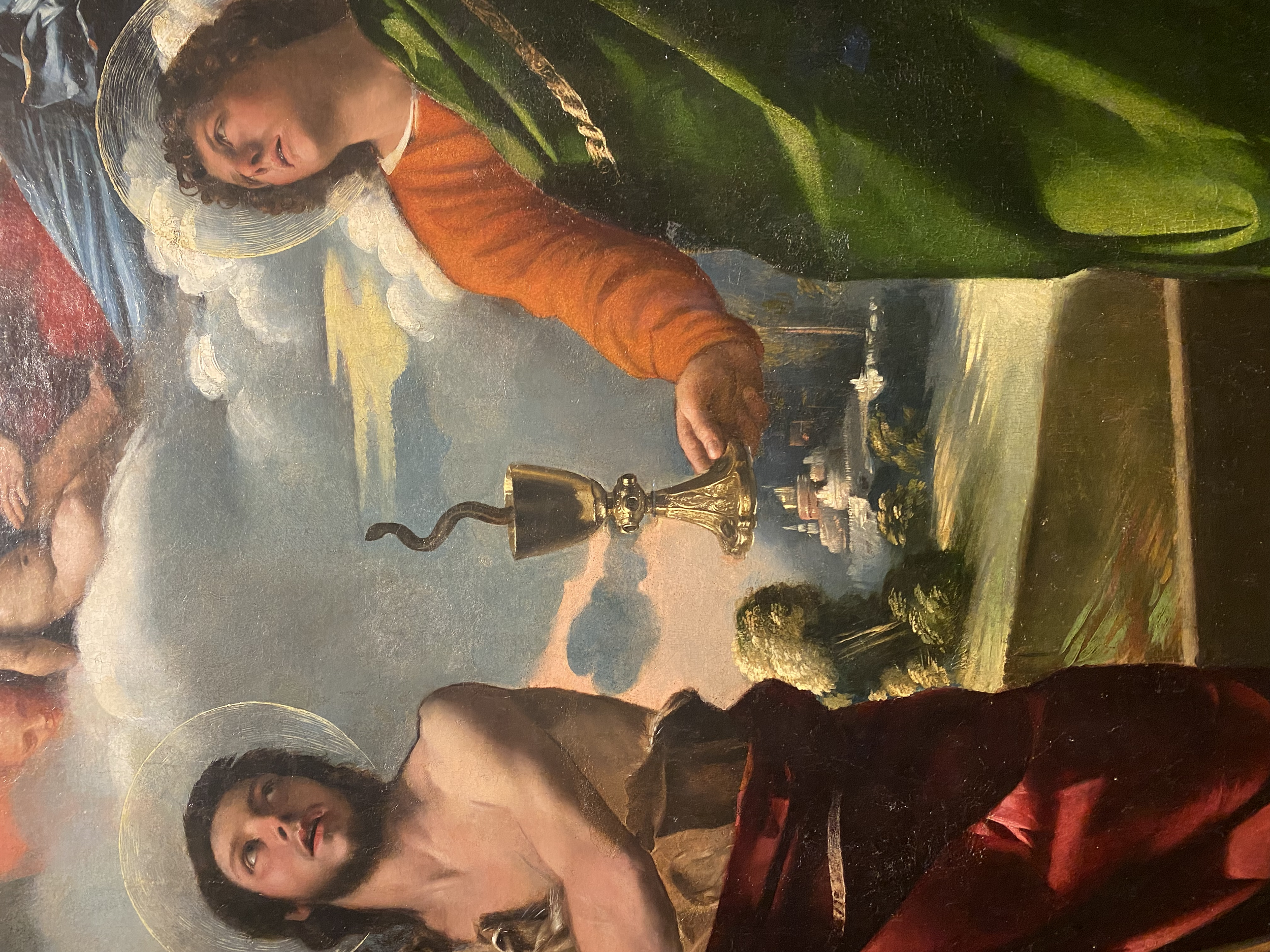 Dosso Dossi
Apparition of the Virgin and Child to Saints John the Baptist and John the Evangelist (detail)
Uffizi