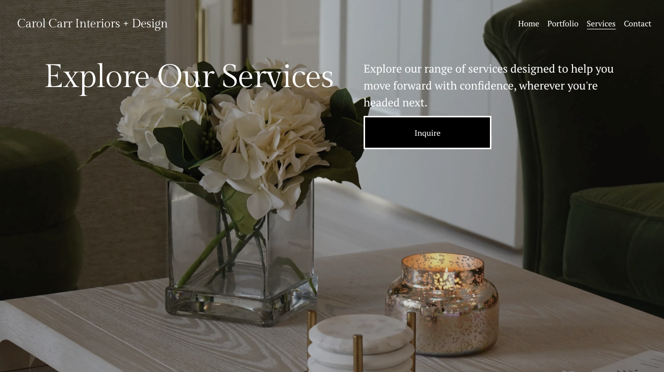 Screen grab of CCID services webpage