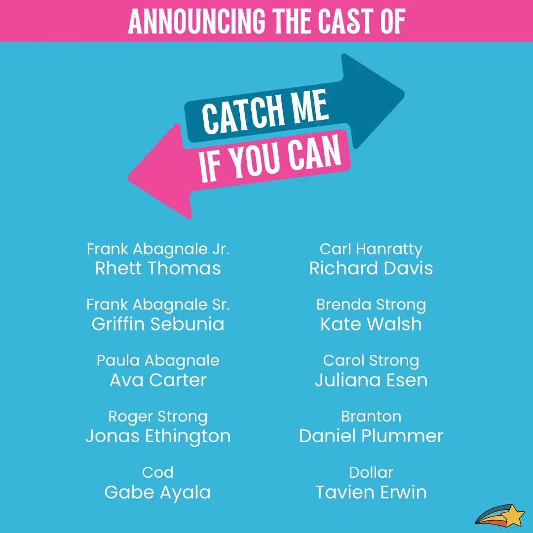 CAST ME IF YOU CAN! ✈️

We&rsquo;re thrilled to introduce the cast of our biggest show yet! 

Mark your calendars for August 7th-8th ⭐️