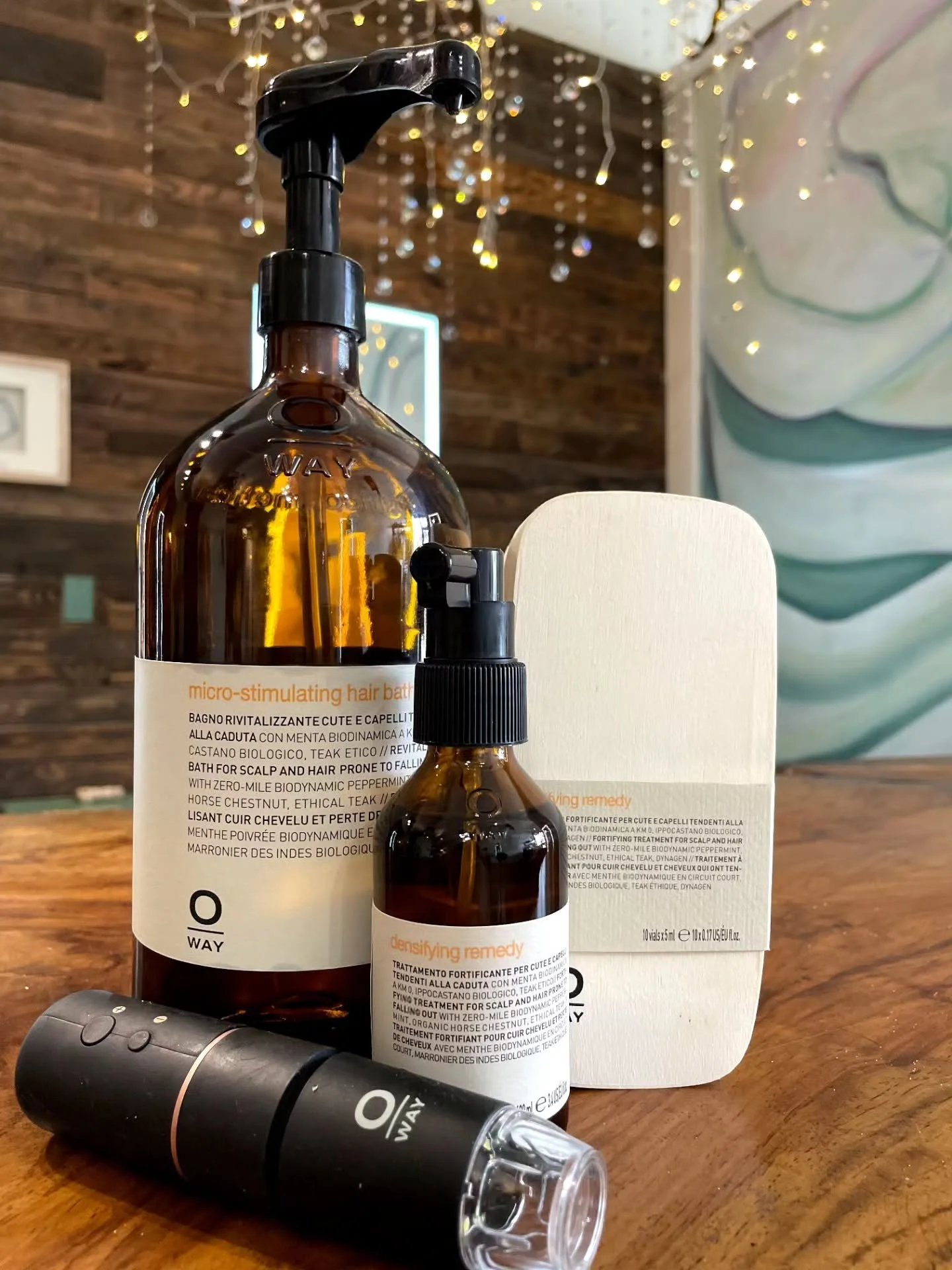 OWAYiceostimulating Ritual

The Micro-Stimulating Hair Bath prevents hair loss by strengthening the hair bulb and thickens and densifies hair follicles for a fuller head of hair while the Nocturnal Remedy is a specific hair growth treatment dedicated