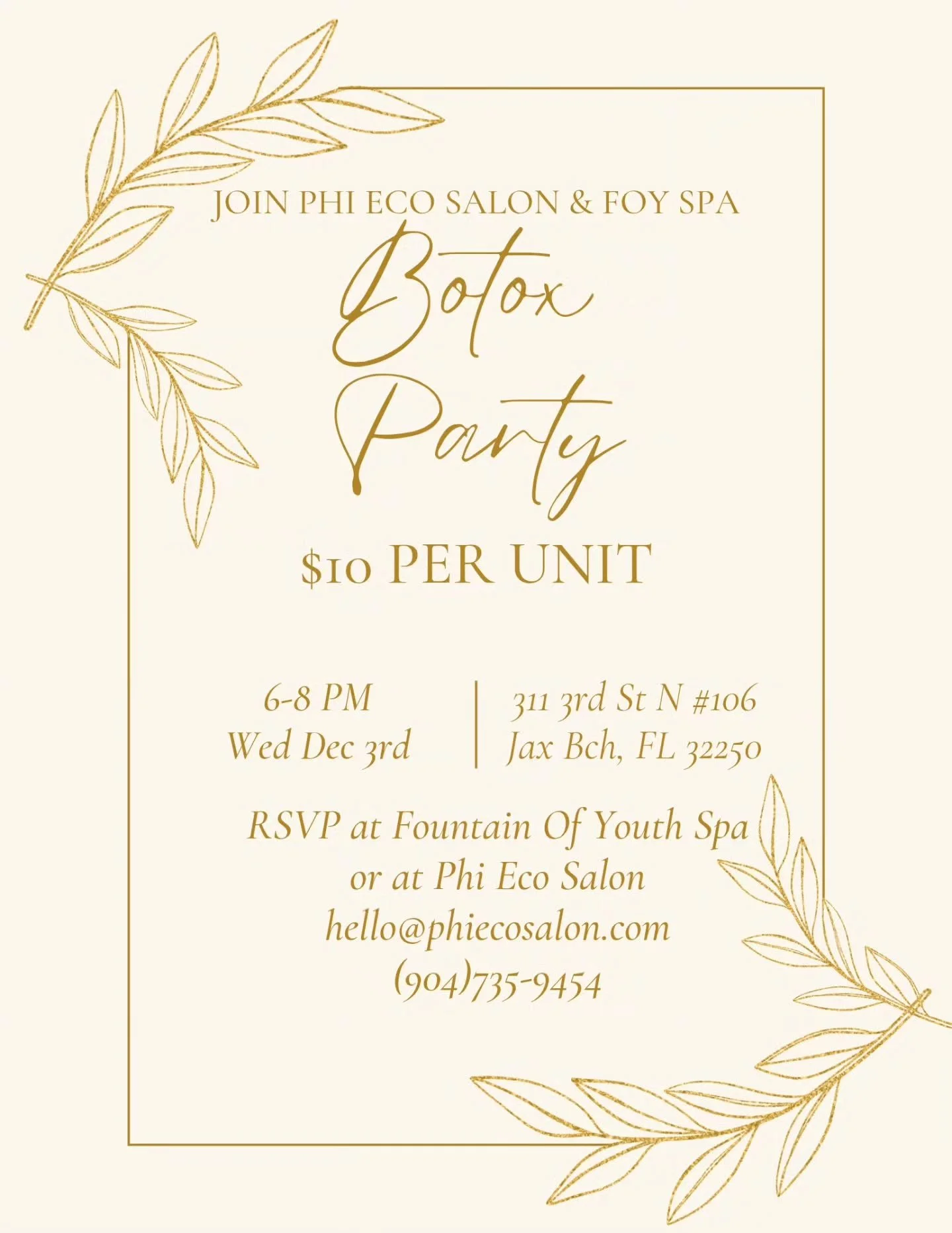 Help us welcome Fountain of Youth Spa as we host a Botox Party! Send us a DM to reserve your spot!