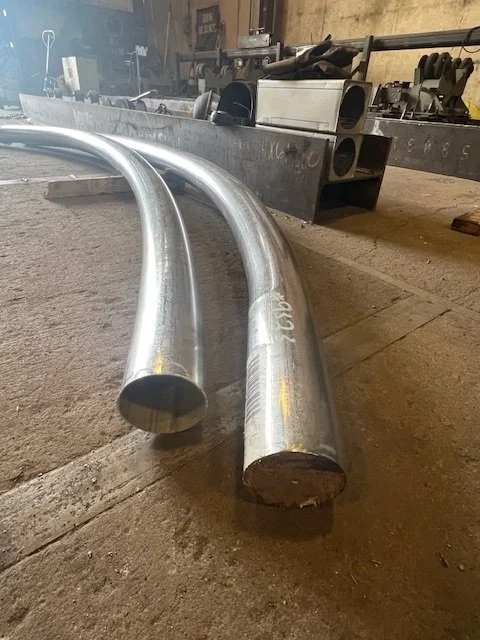 Stainless steel tubing custom formed for the sculpture
