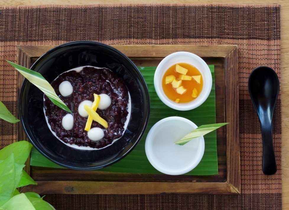 A favorite in Thailand, black sticky rice has an eye-popping, natural ink-black color, and when cooked has a nutty flavor with a creamy and sticky pudding-like texture. Try Black Sticky Rice Pudding, a quintessential Thai dessert, topped with fresh c