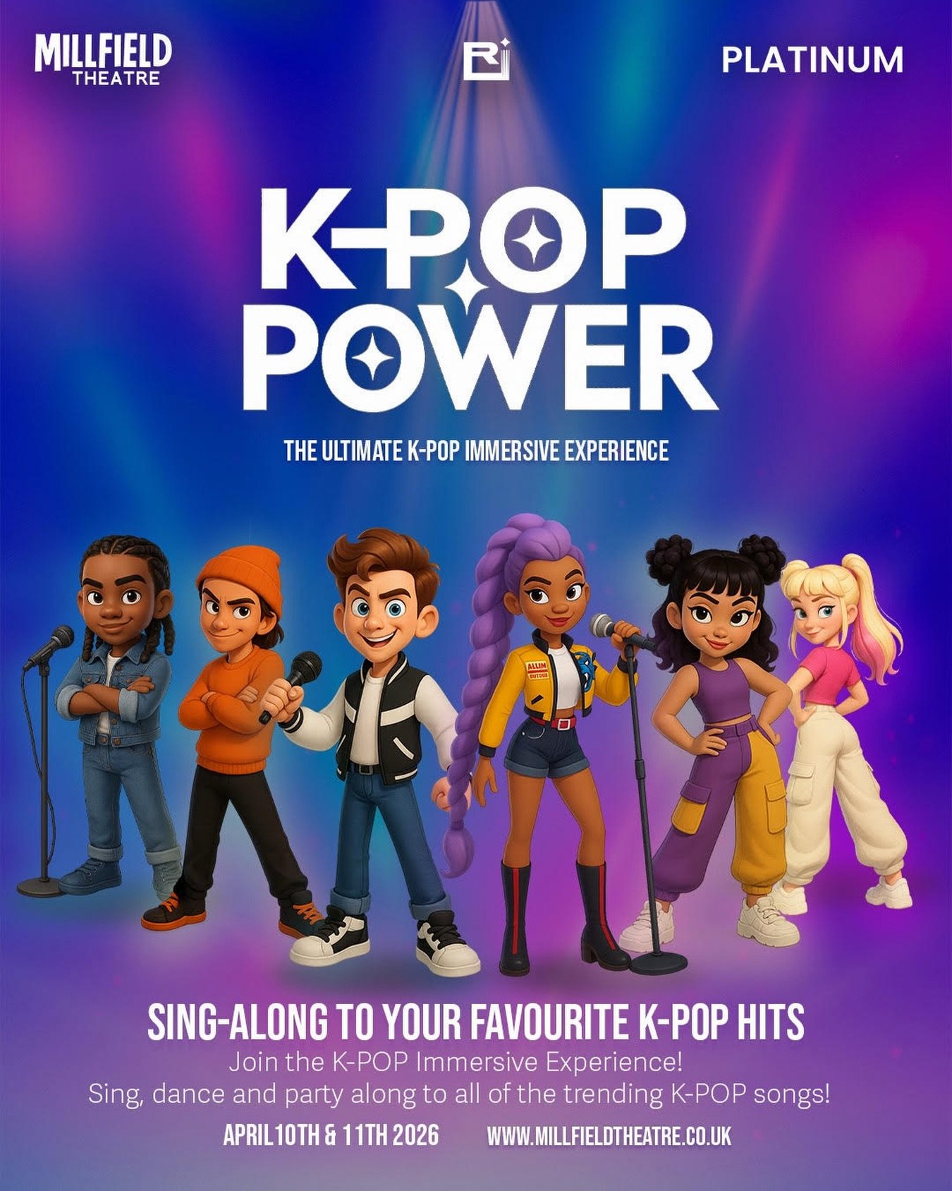 Last few tickets remaining!! Book now to unleash your K-POP POWER This April @millfieldtheatre ?!🔥✨

Step into an energy-packed K-pop experience filled with your favourite hits, iconic dances, and non-stop fun 🎶💃🕺
Sing it loud, dance like a star,