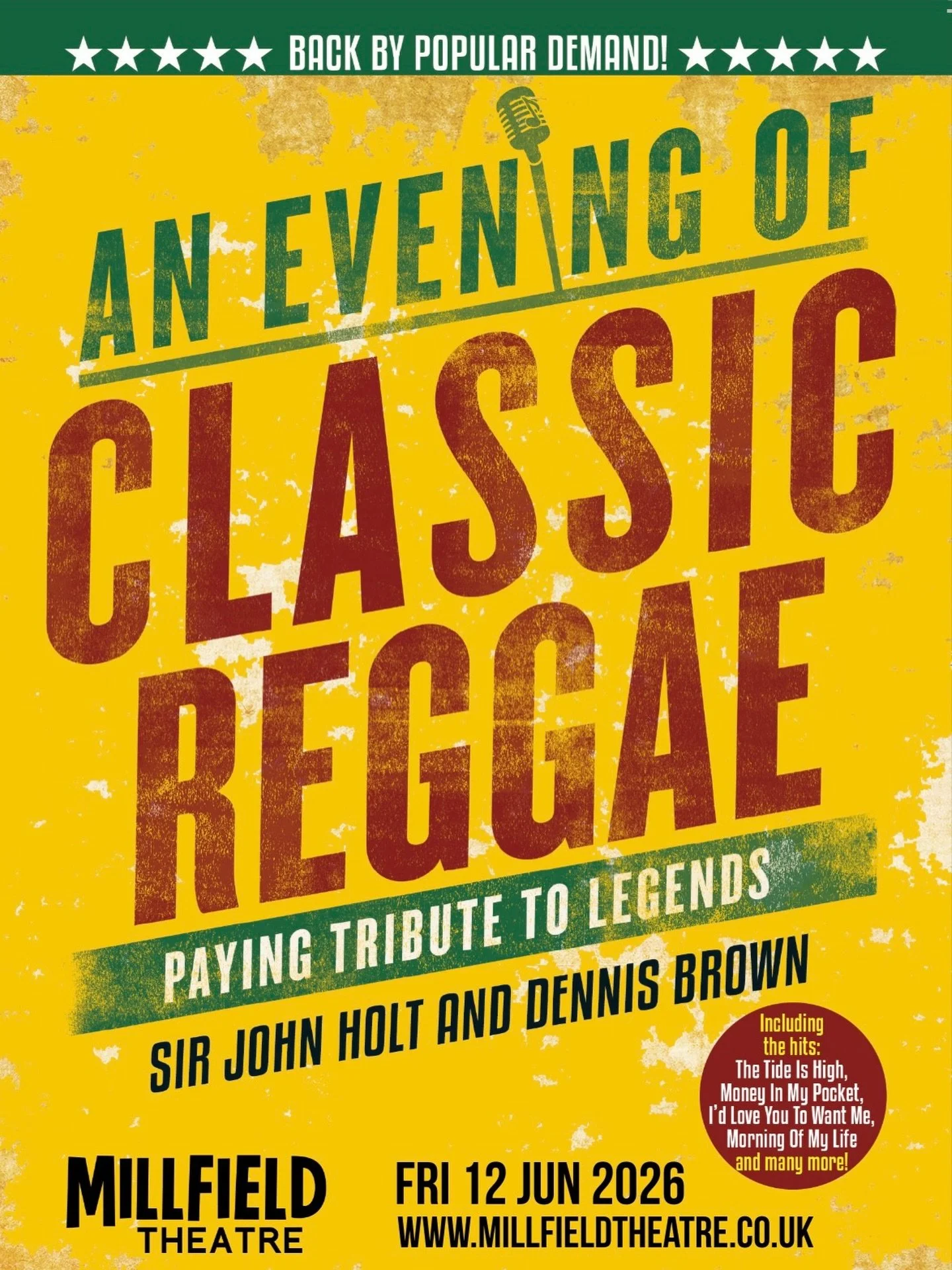 🎶🇯🇲 AN EVENING OF CLASSIC REGGAE! 🇯🇲🎶

Don&rsquo;t Stop the Beat Productions is honoured to pay tribute to reggae royalty - the legendary Sir John Holt and Dennis Brown - bringing together some of the finest reggae musicians in the world for on