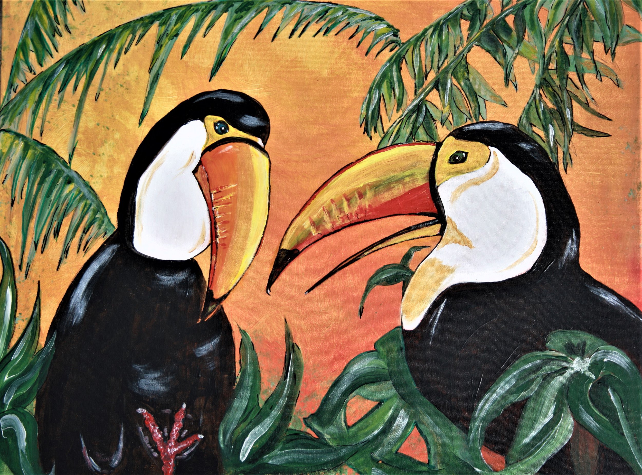 Toucan Talk - acrylic on board