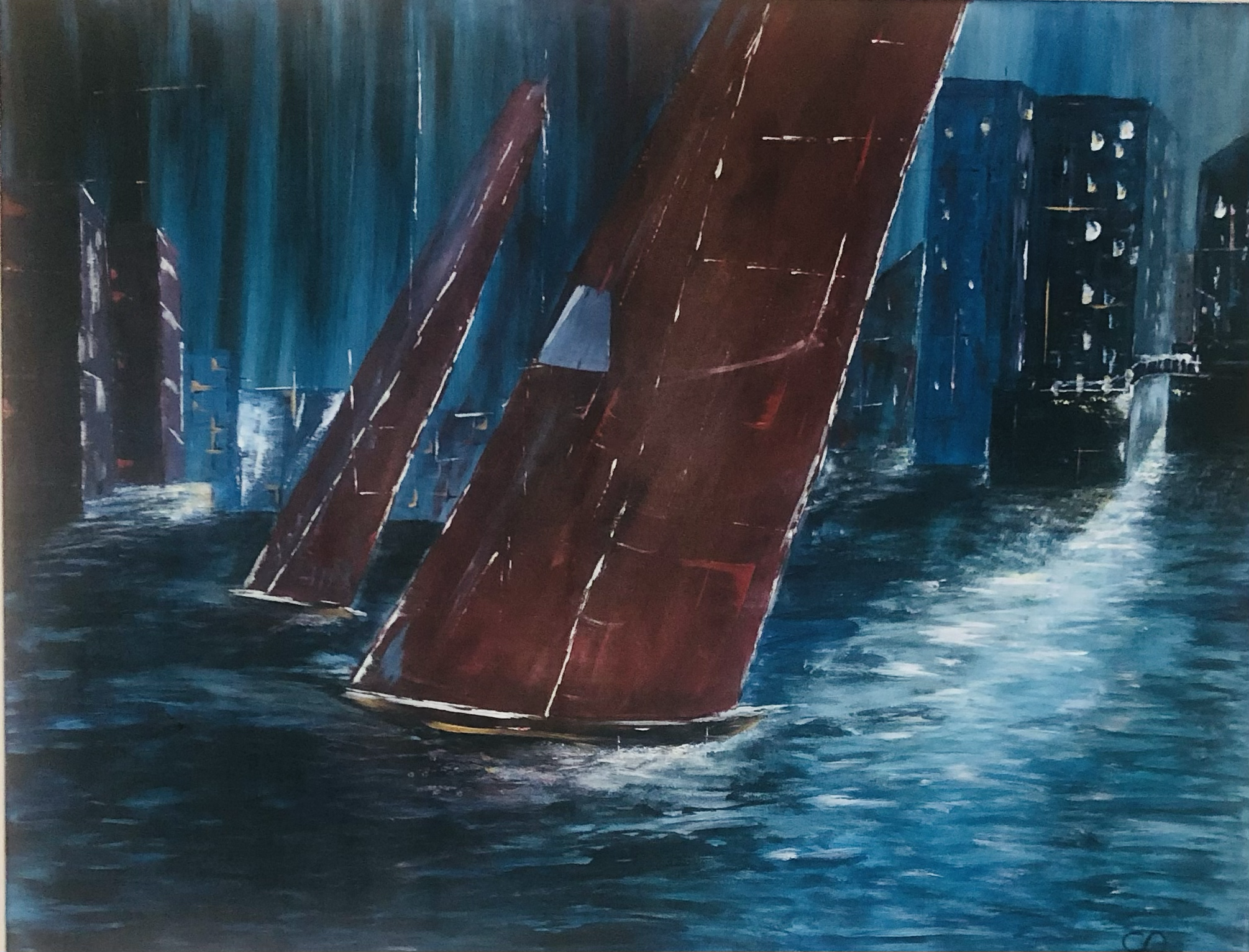 The Race - Mixed media on canvas