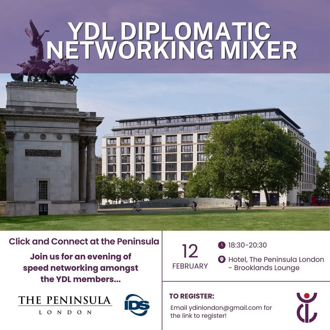 ⚠️ PLEASE NOTE: WE HAVE SOLD OUT 

We are proud to announce our first event for 2024! 🤩💜 Join us for an evening of speed networking with other YDL members at the Peninsula London 🥂 Special thanks to @intldiplomaticsupplies for sponsoring!

Date: 1