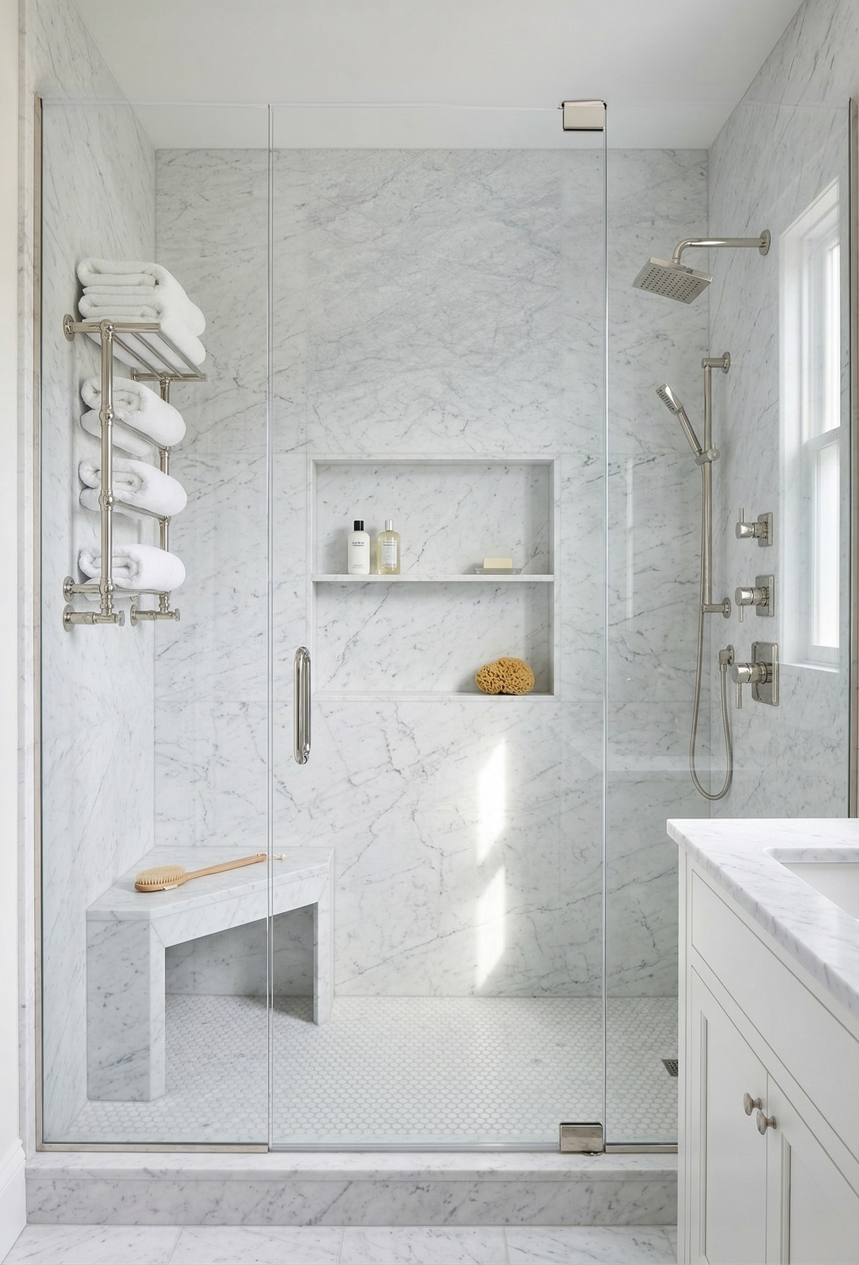 Bianco Carrara Canal Grande Shower