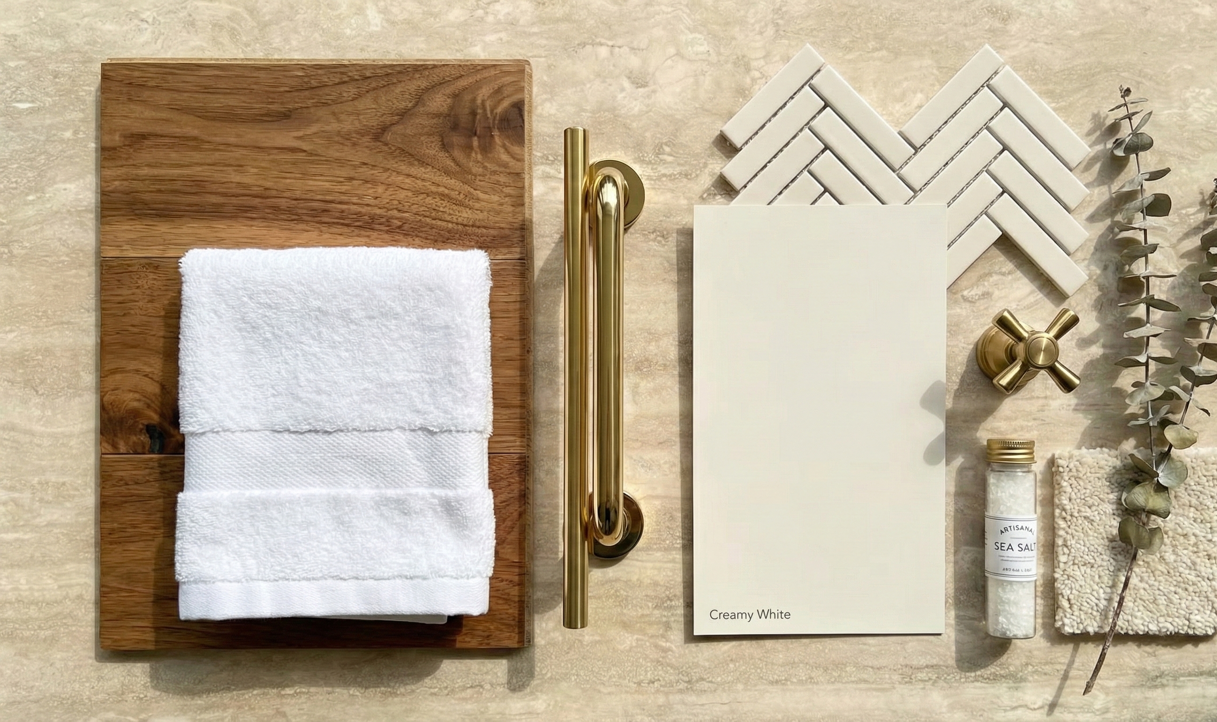 Navona Vein-Cut Filled & Honed Travertine Shower Mood Board