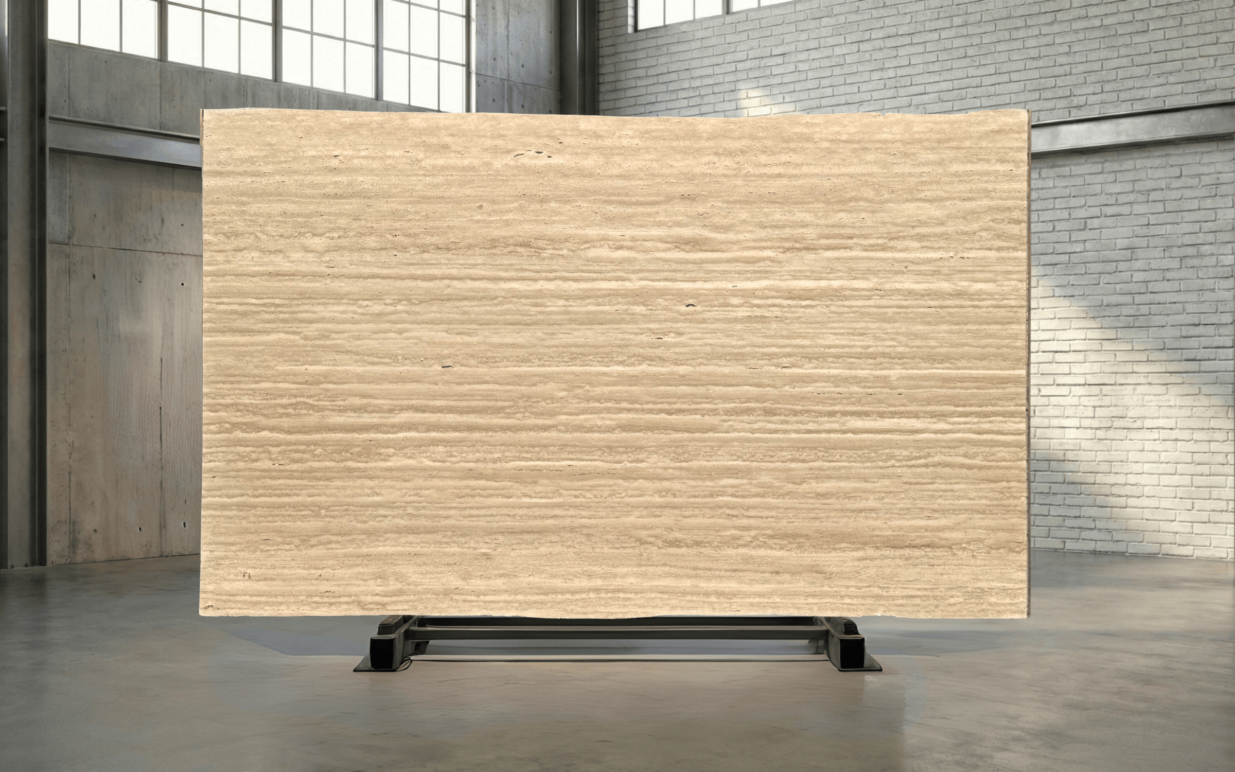 Travertino Cream VC Unfilled & Honed Italian Travertine Slab