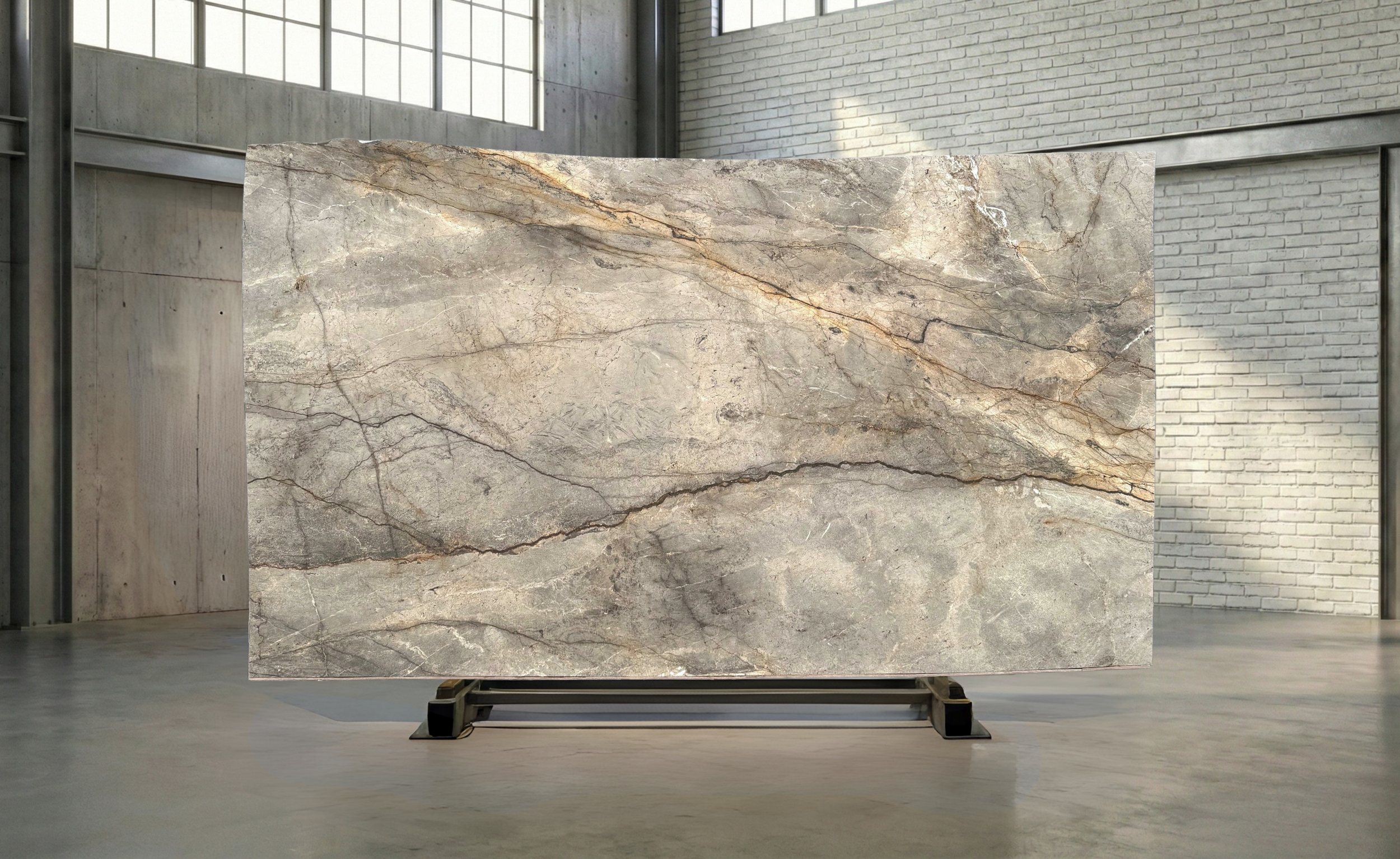 Silver Roots Honed Marble Slab