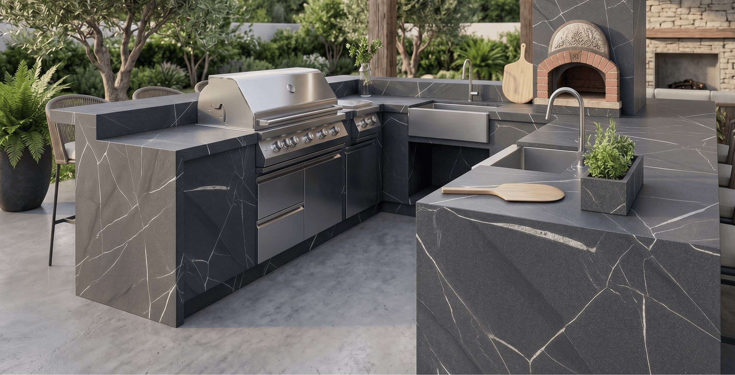 Vincent Black Lava Outdoor Kitchen