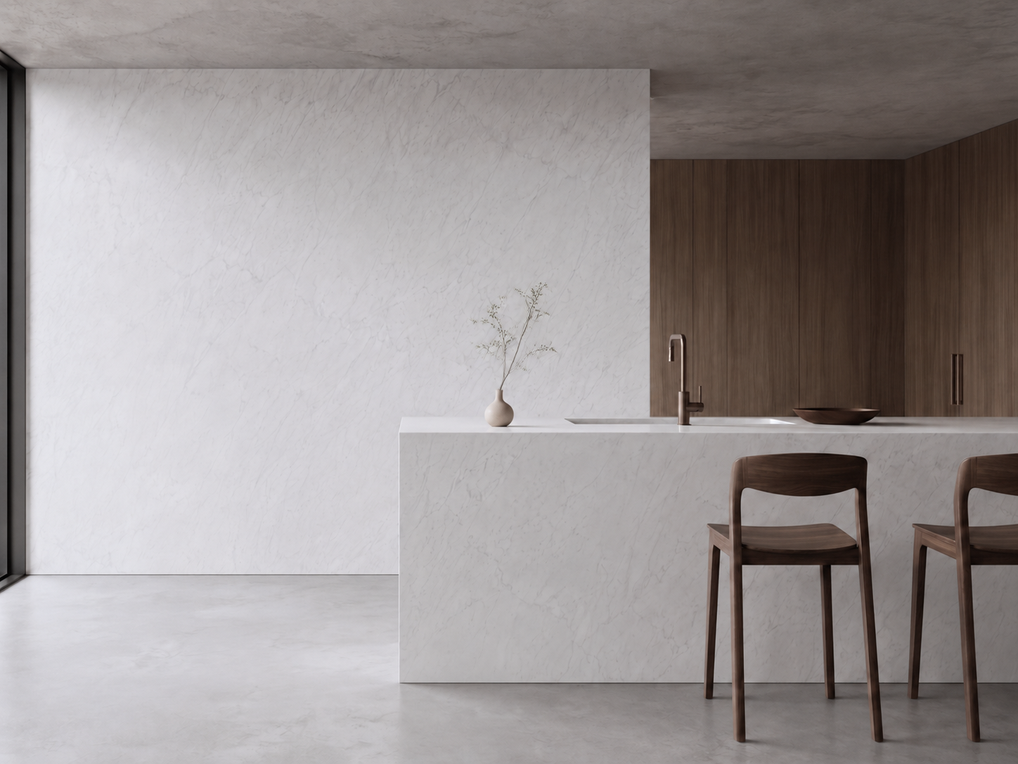 Canal Grande Michelangelo Honed Marble Kitchen