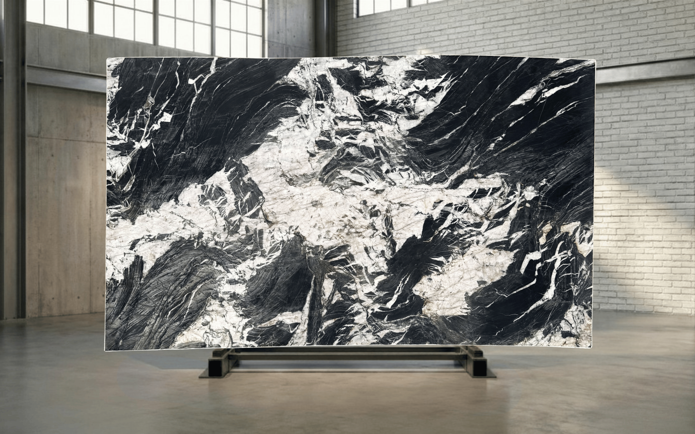 Crystal Noir Leathered Quartzite Slab