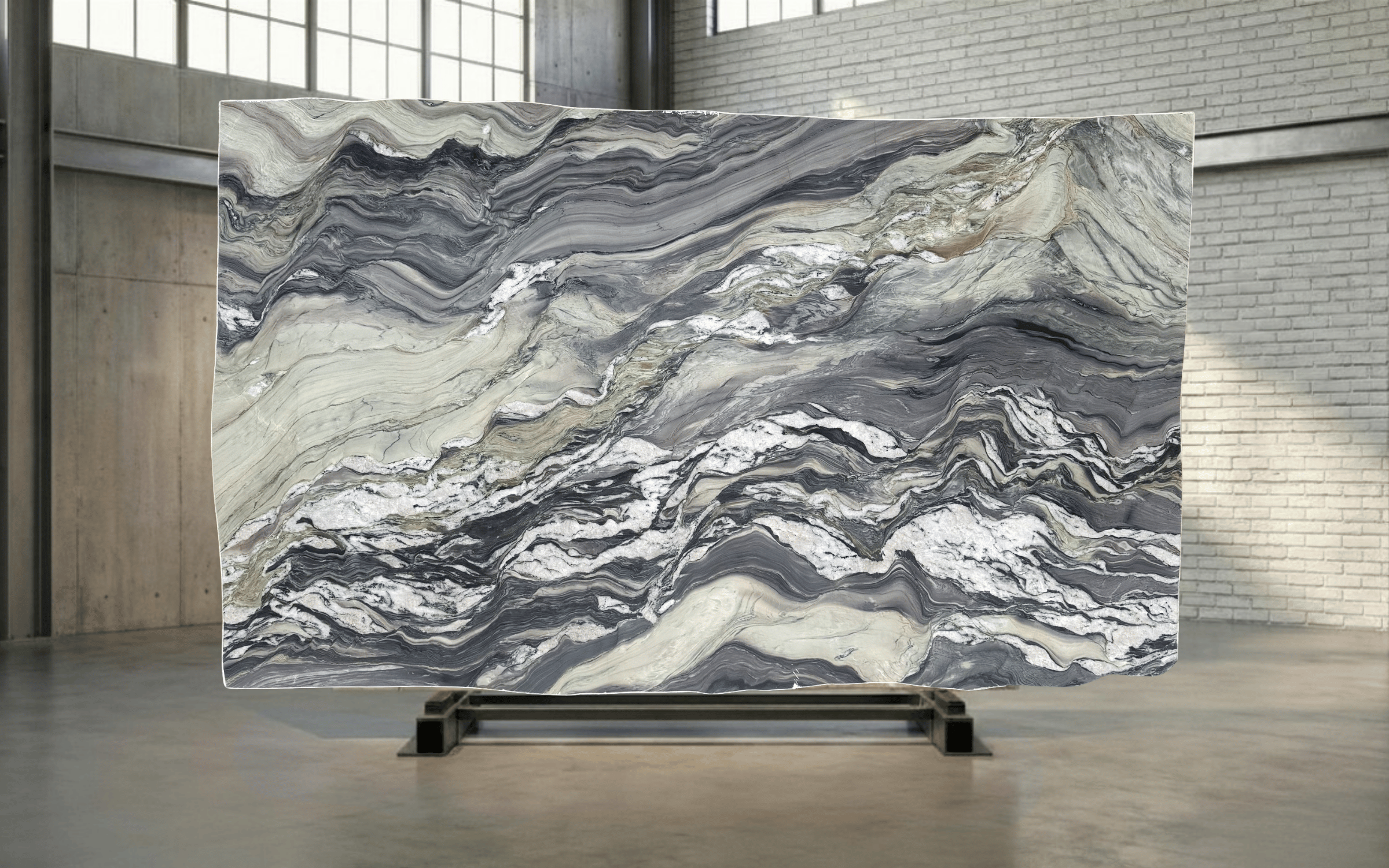 Explosion Blue Polished Quartzite Slab