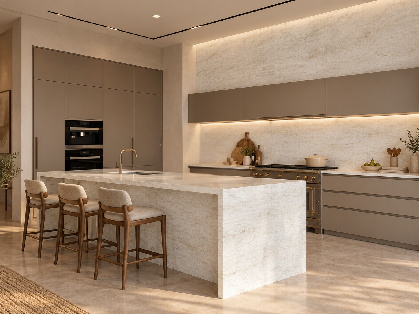 Cristallo Alba Honed Kitchen