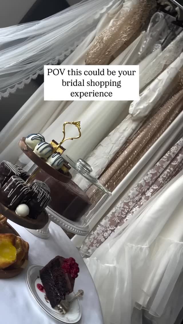 POV: This could be your bridal appointment... and yes, it comes with cake 🍰 ☕️👗
Picture this: sipping tea, snacking on sweet treats, and trying on dreamy dresses with your favourite people by your side — no pressure, just pure bridal joy ✨