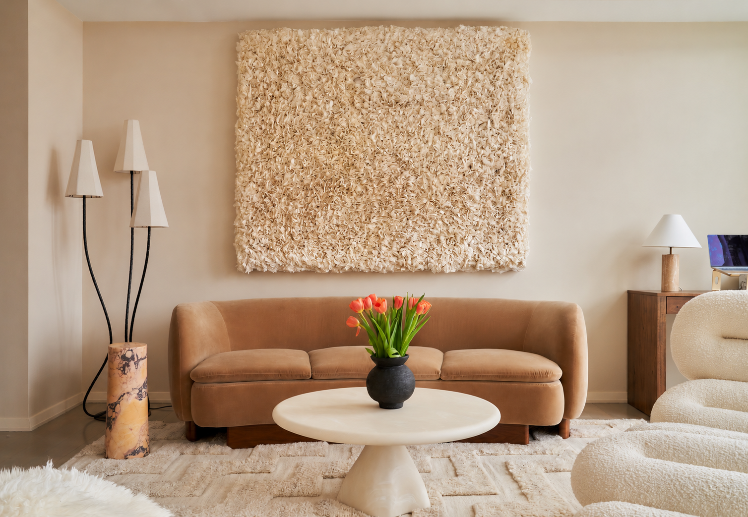 Warm Beige Living Room with Tulips.png