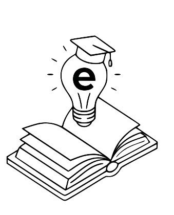 Line drawing of a book with  icon