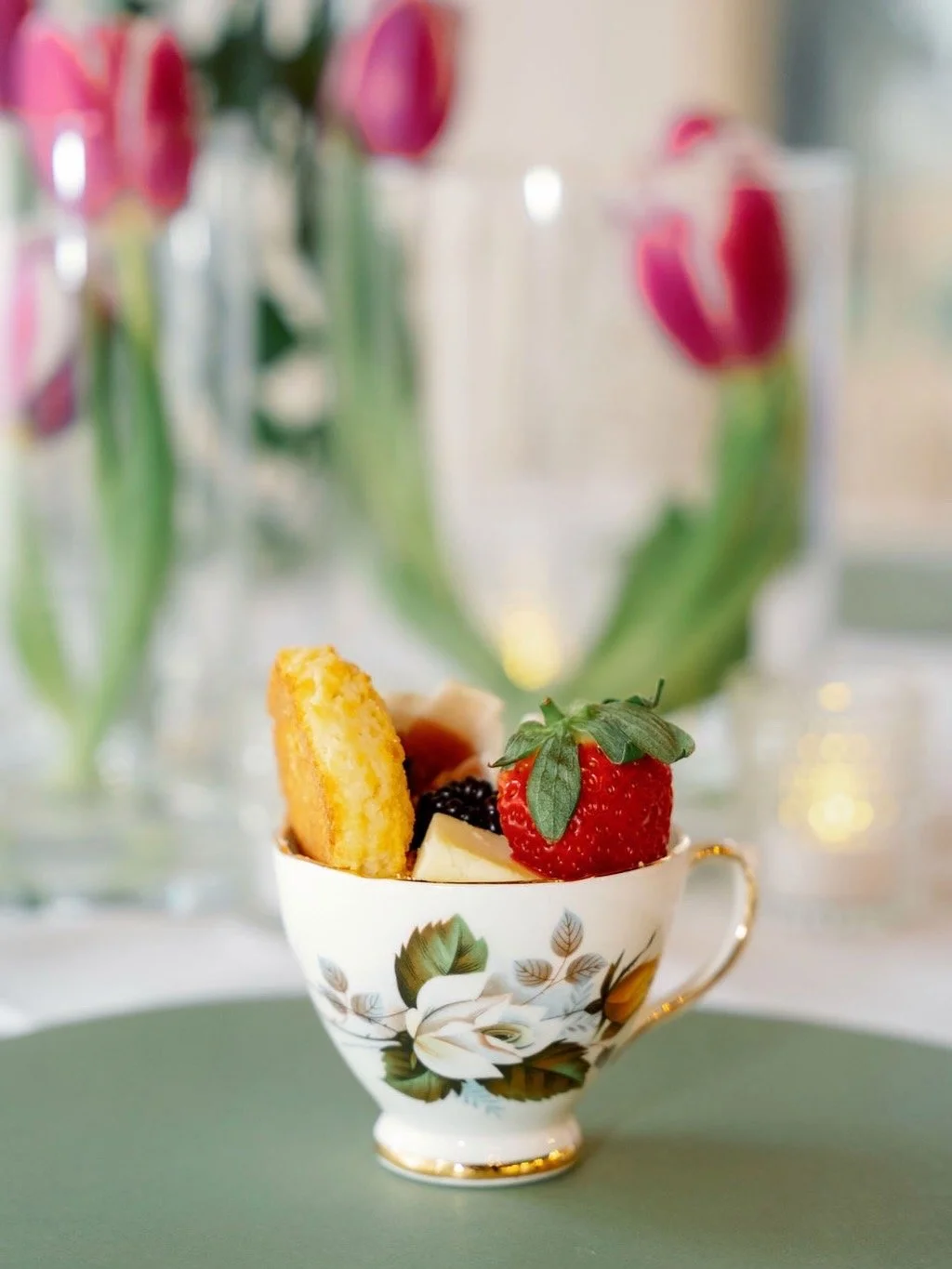 Shot by Vici Photography charcuterie teacups at the Tea & Tour event held at Stonehedge House in Buford, GA