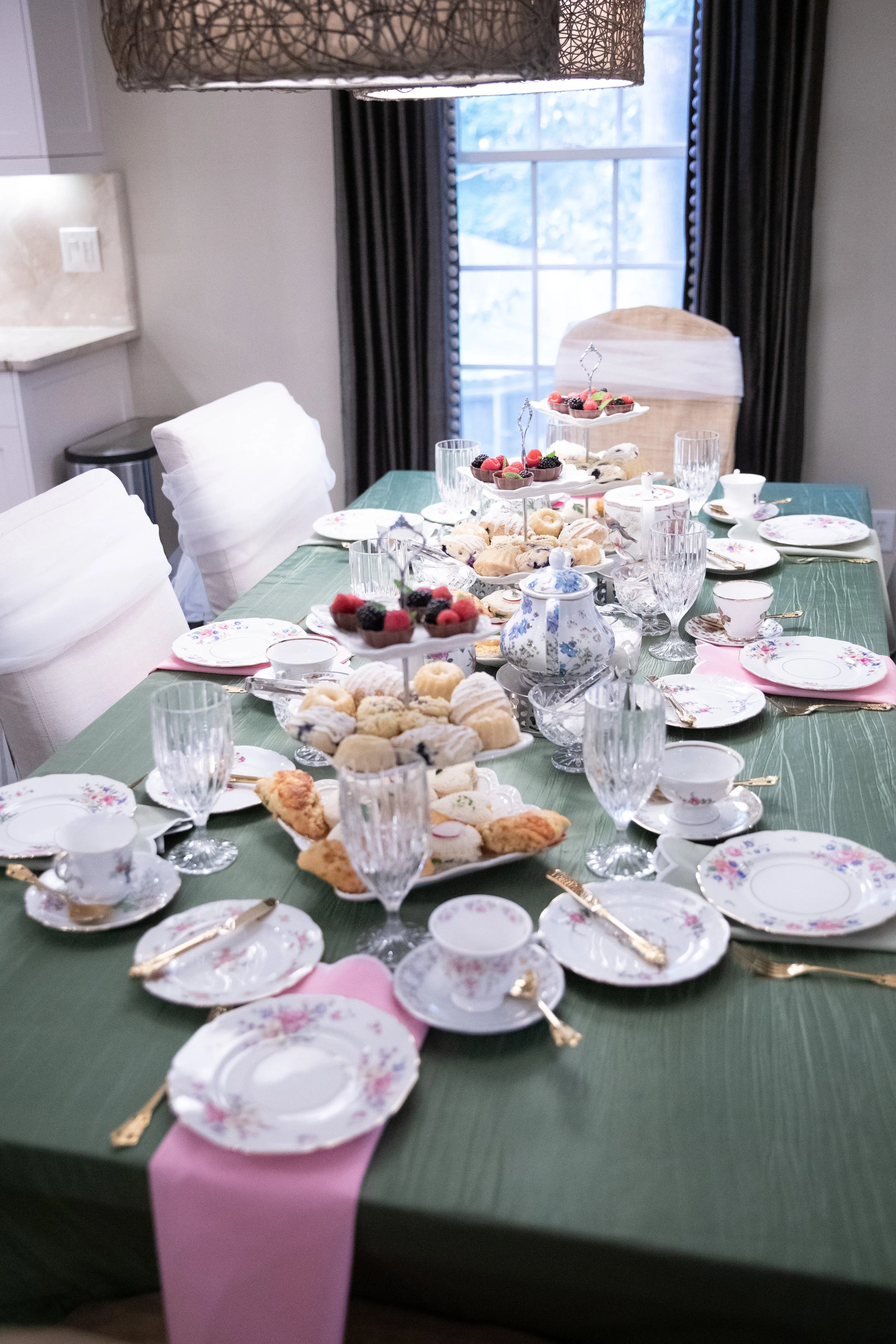 vintage fine china plates, full tea service, glassware, flatware, table accessories and serving rental