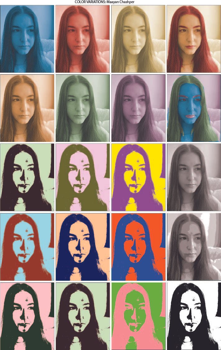 Adobe Photoshop color variants self portrait