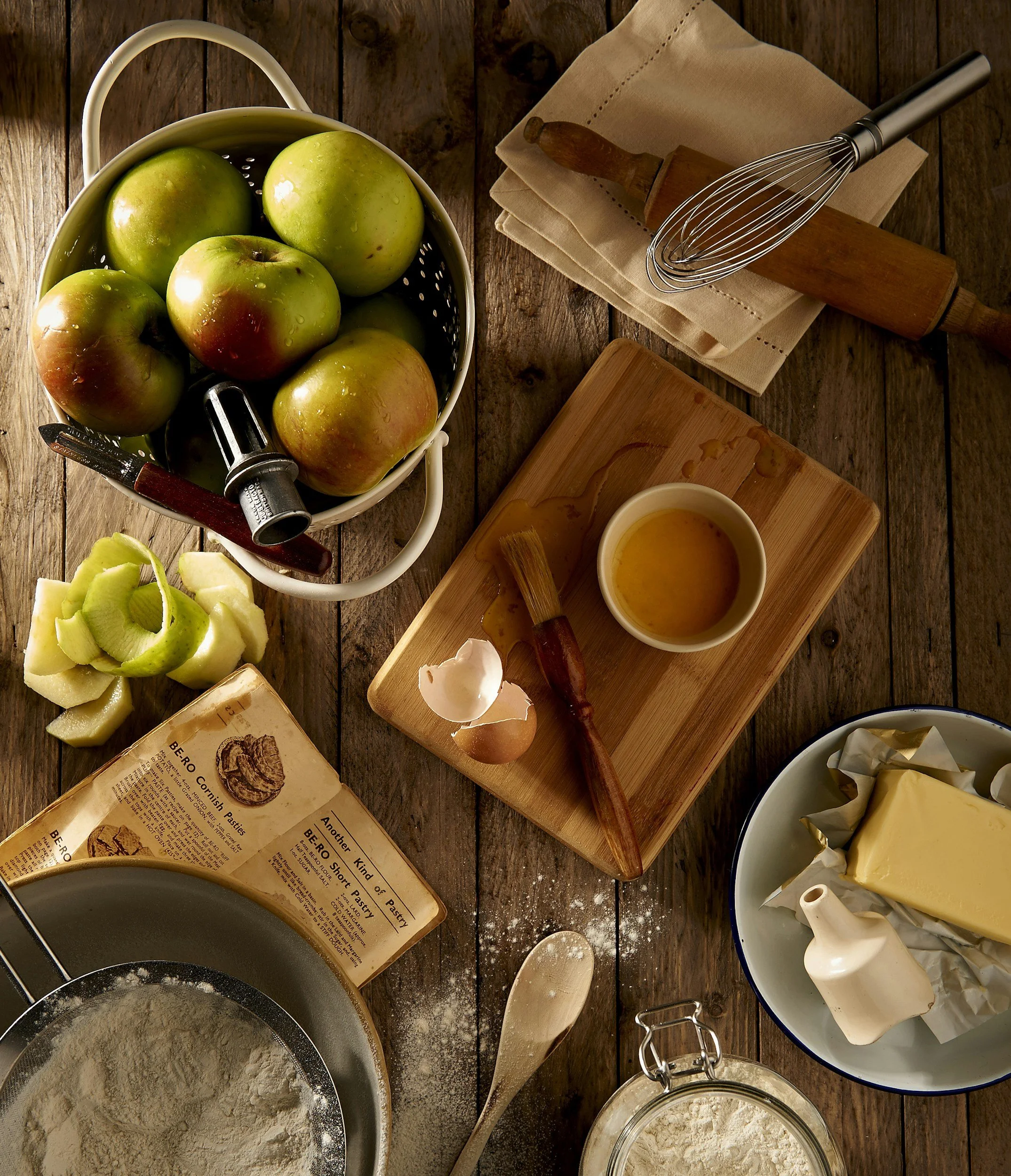 image of fall baking table with apples