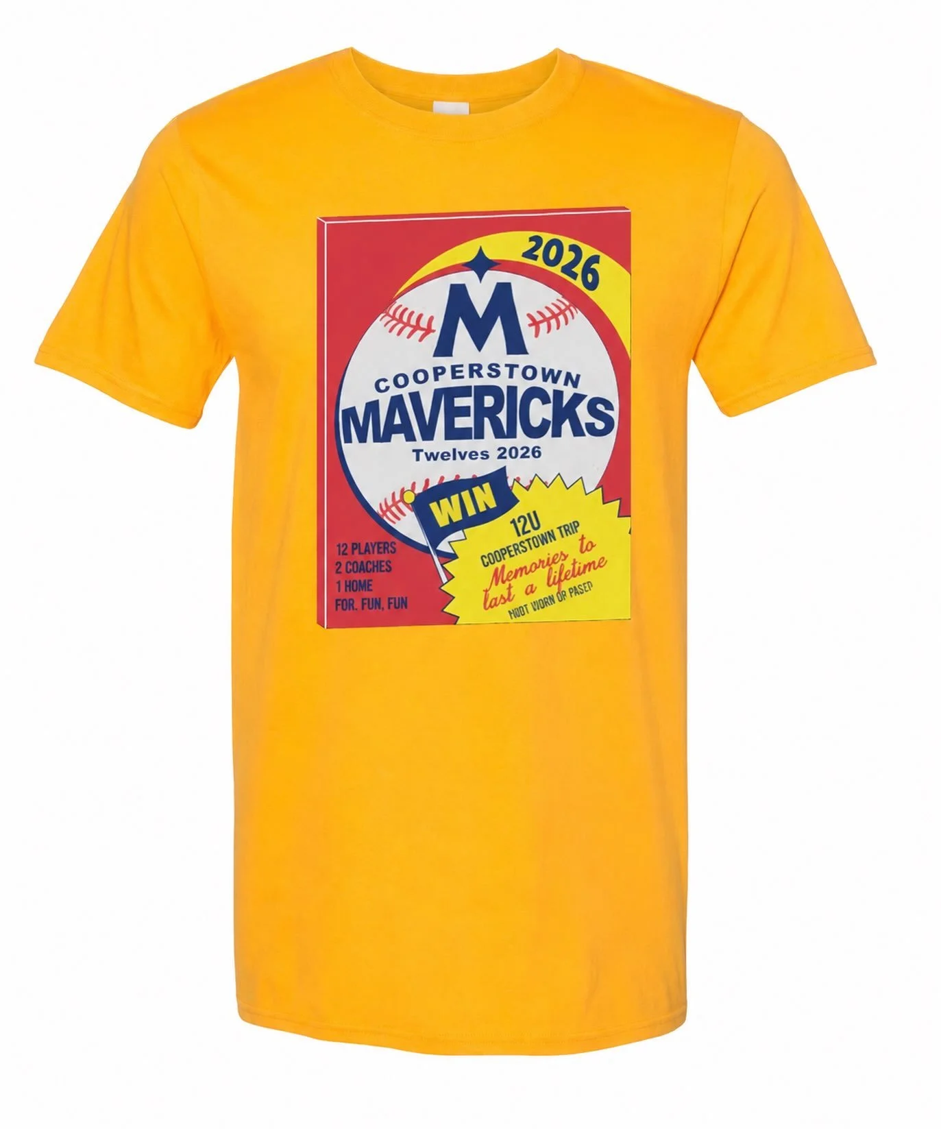Coming Soon. Cooperstown 12u commemorative t-shirt for parents and players