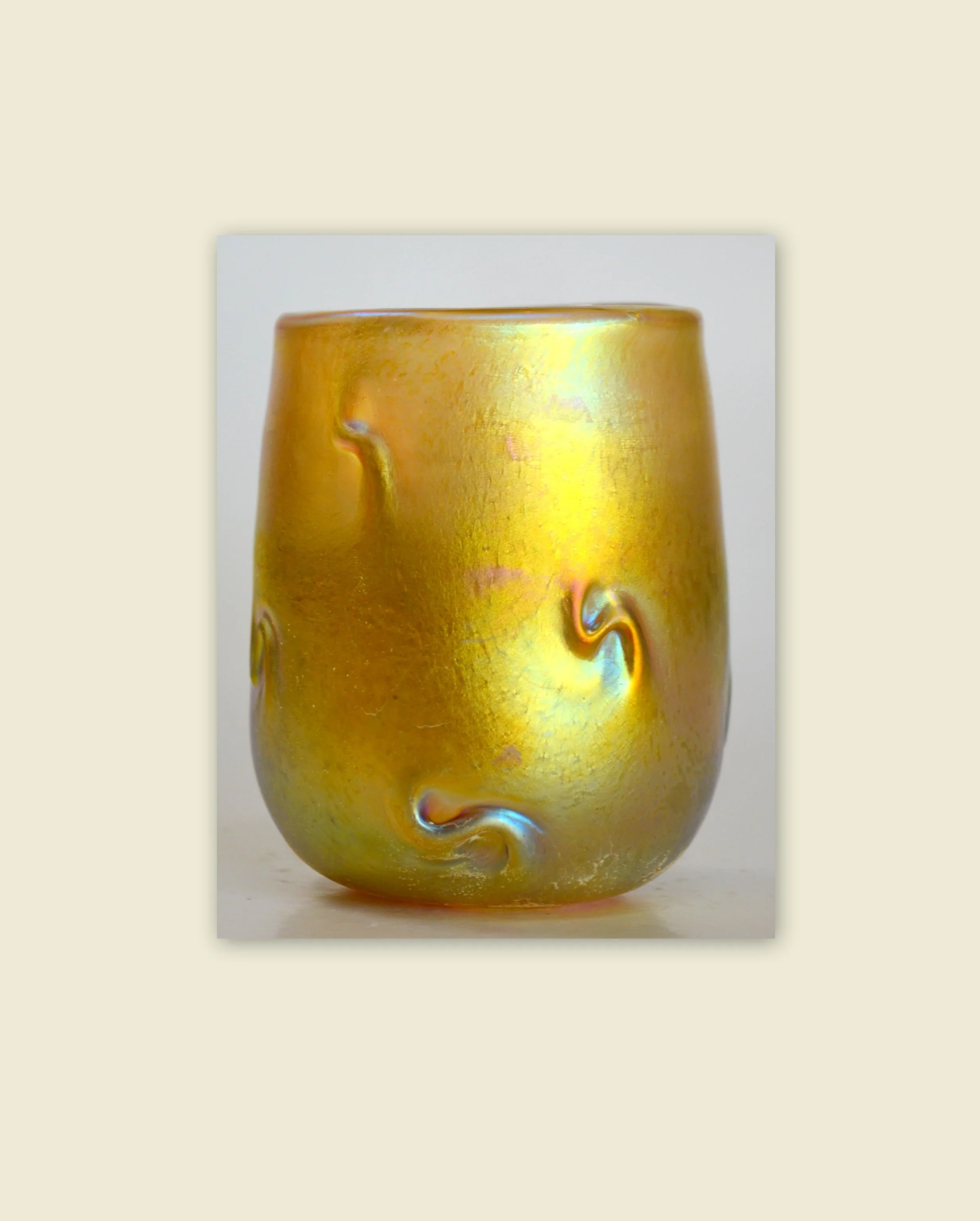 GoldLuster Drinking Glass with Wave Design