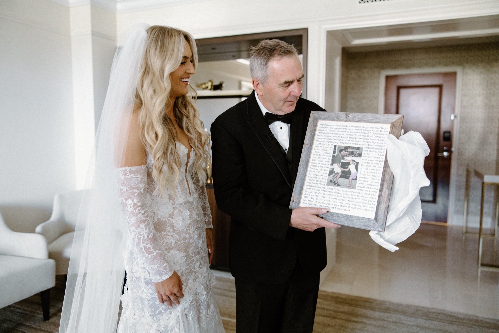 first look and gift with dad