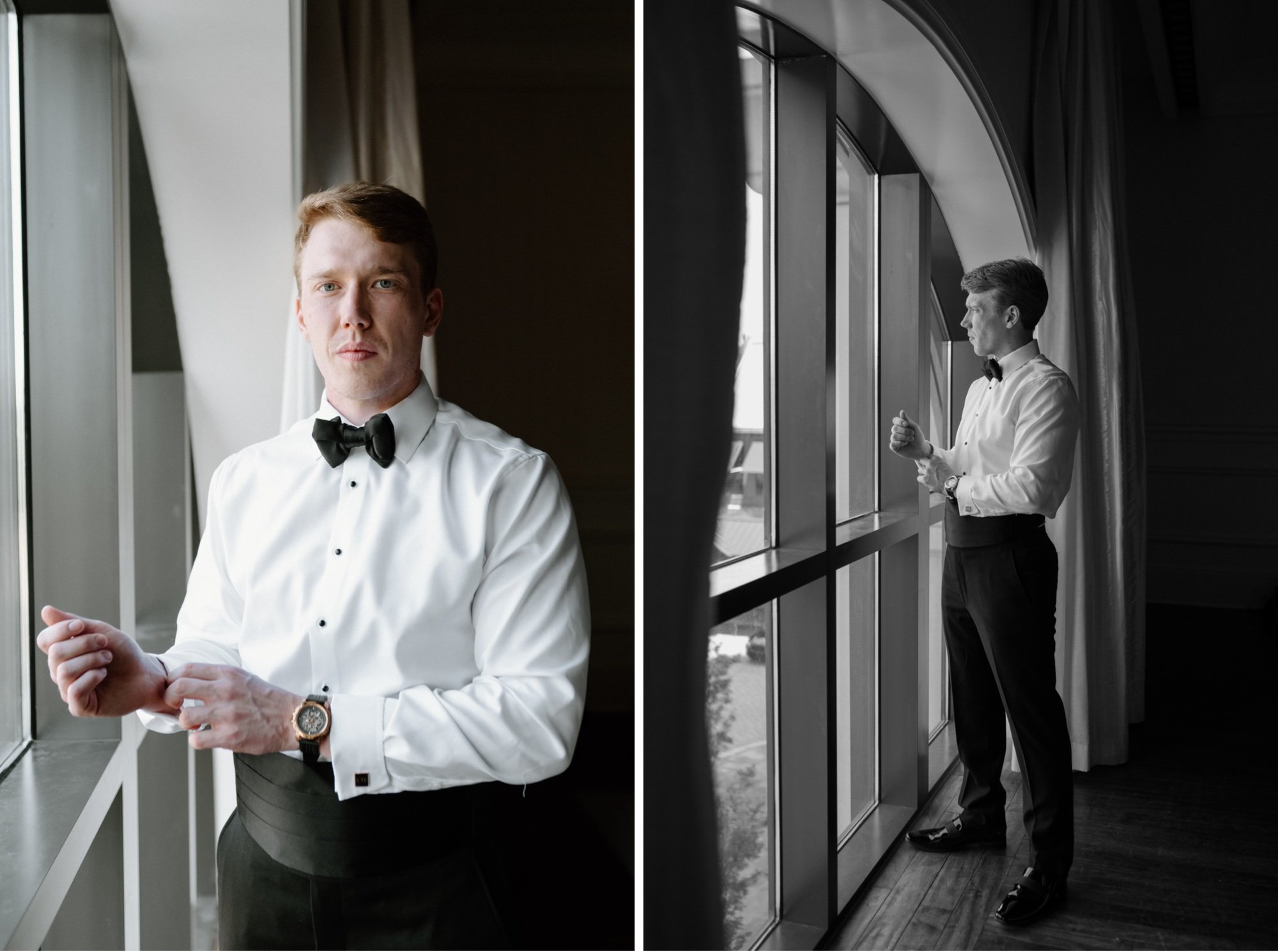 black and white wedding tux