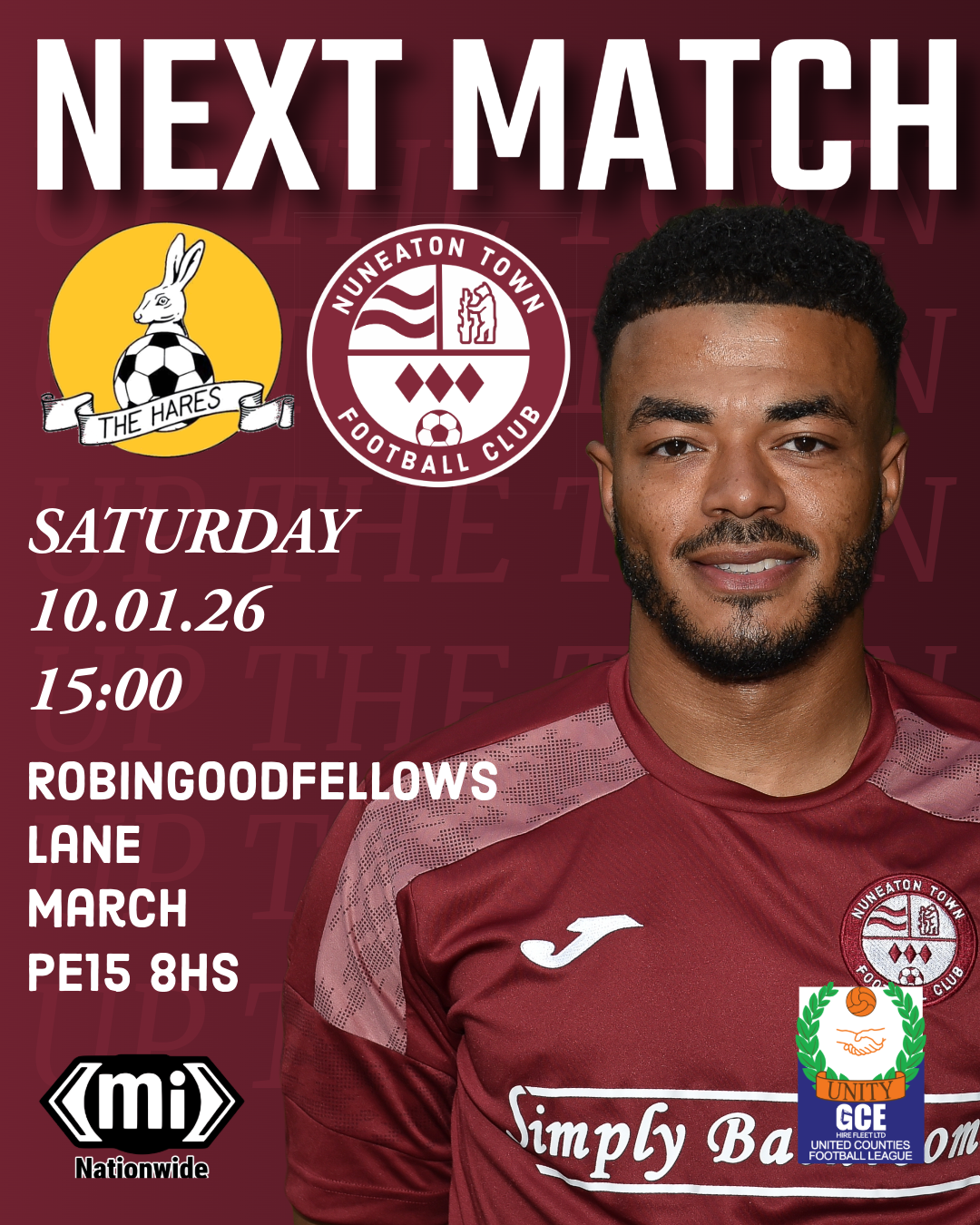 Match Preview: March Town United (A), Sat 10th Jan, 3pm