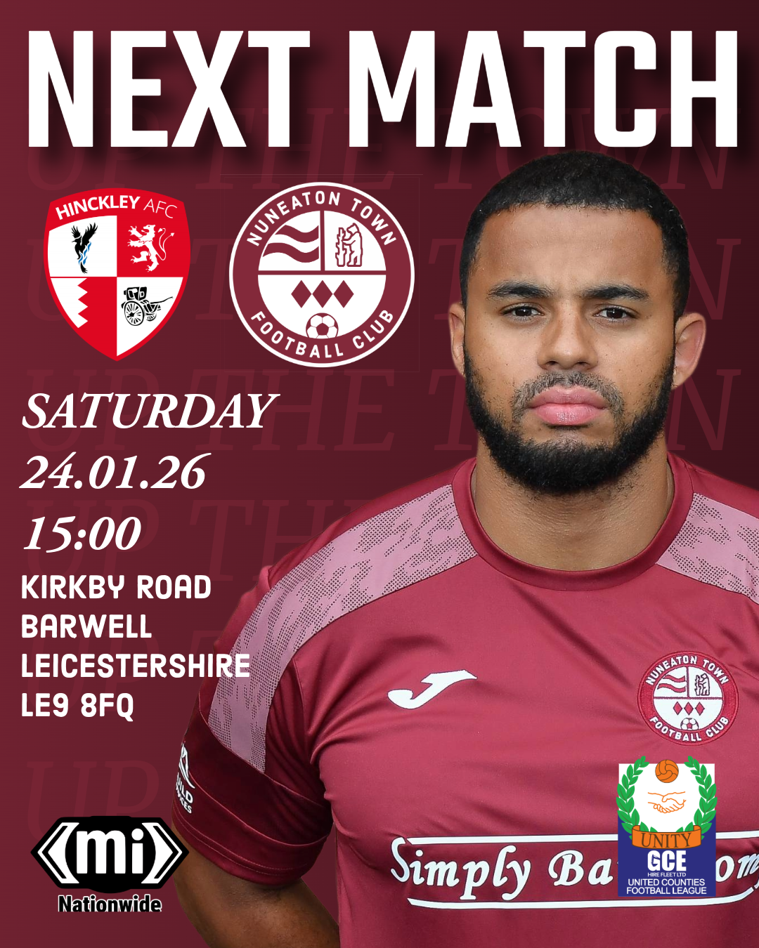 Match Preview: Hinckley AFC (A), Sat 24th Jan