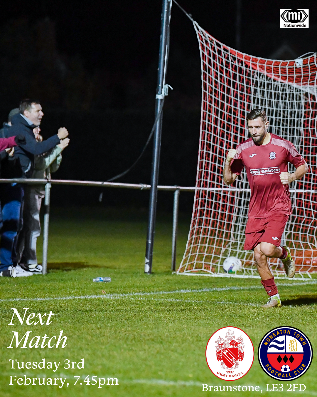 Match Preview: GNG Oadby Town (A), Tues 3rd Feb, 7:45PM