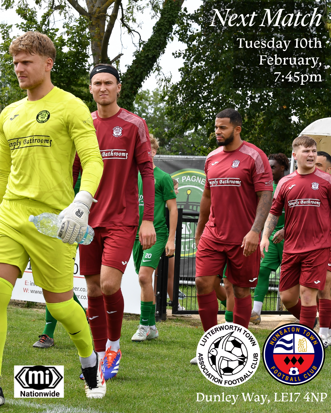 Match Preview: Lutterworth Town (A), Tues 10th Feb, 7:45PM