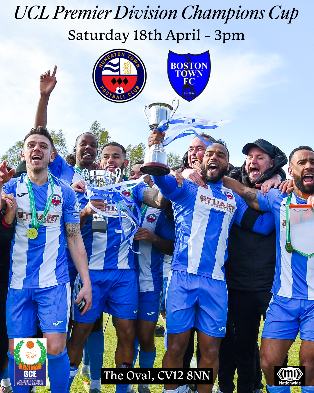 Match Preview: UCL Champions Cup - Boston Town (H), Sat 18th April, 3pm