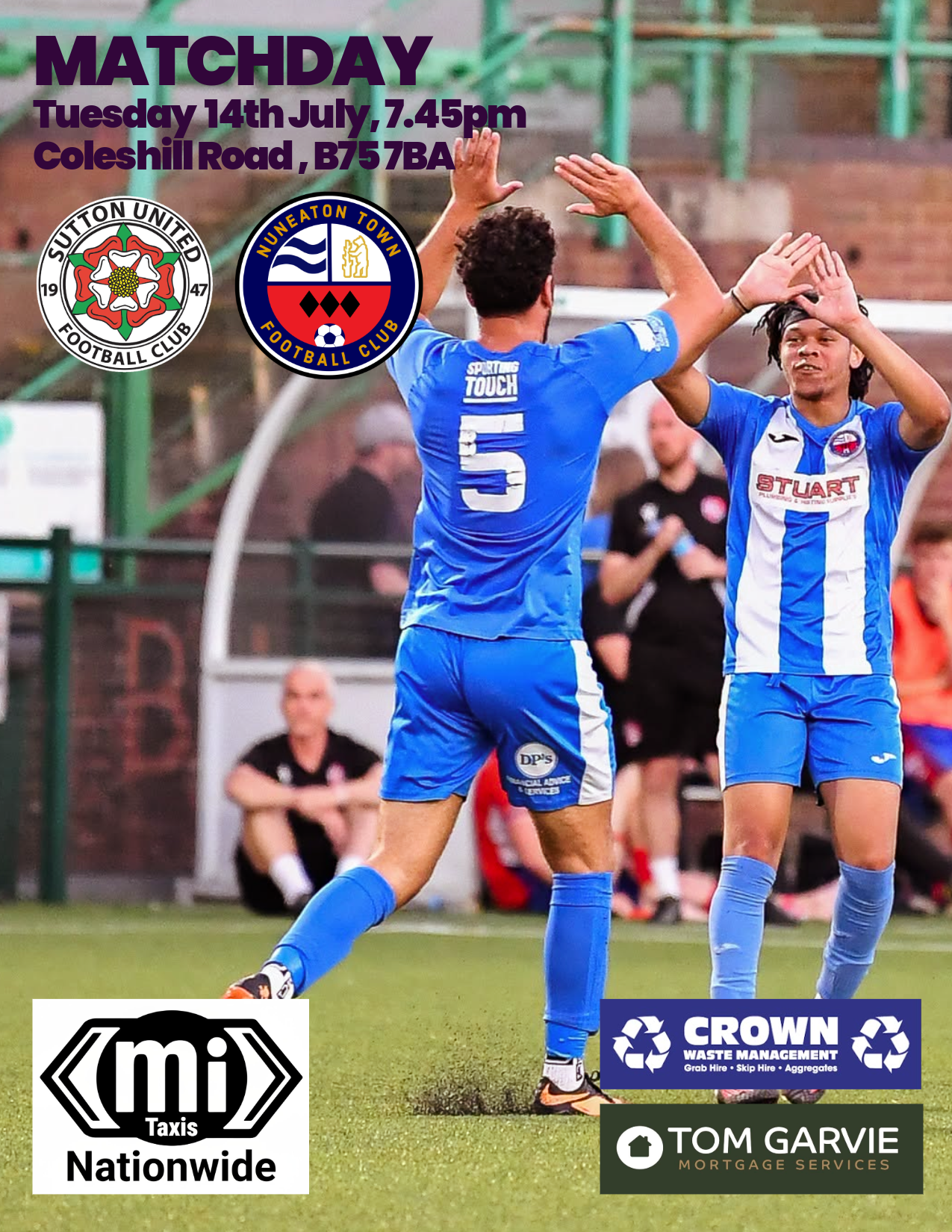 Match Preview: Sutton United (A - PSF), Tues 14th July, 19:45PM