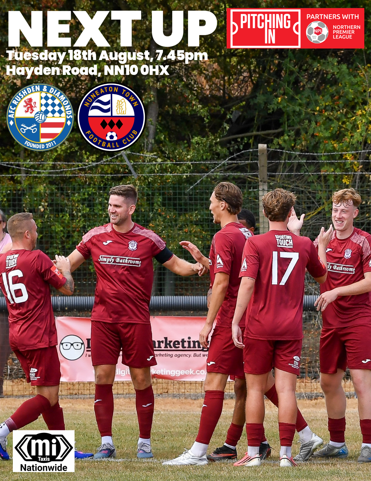 Match Preview: AFC Rushden &amp; Diamonds (A), Tues 18th Aug, 7:45PM