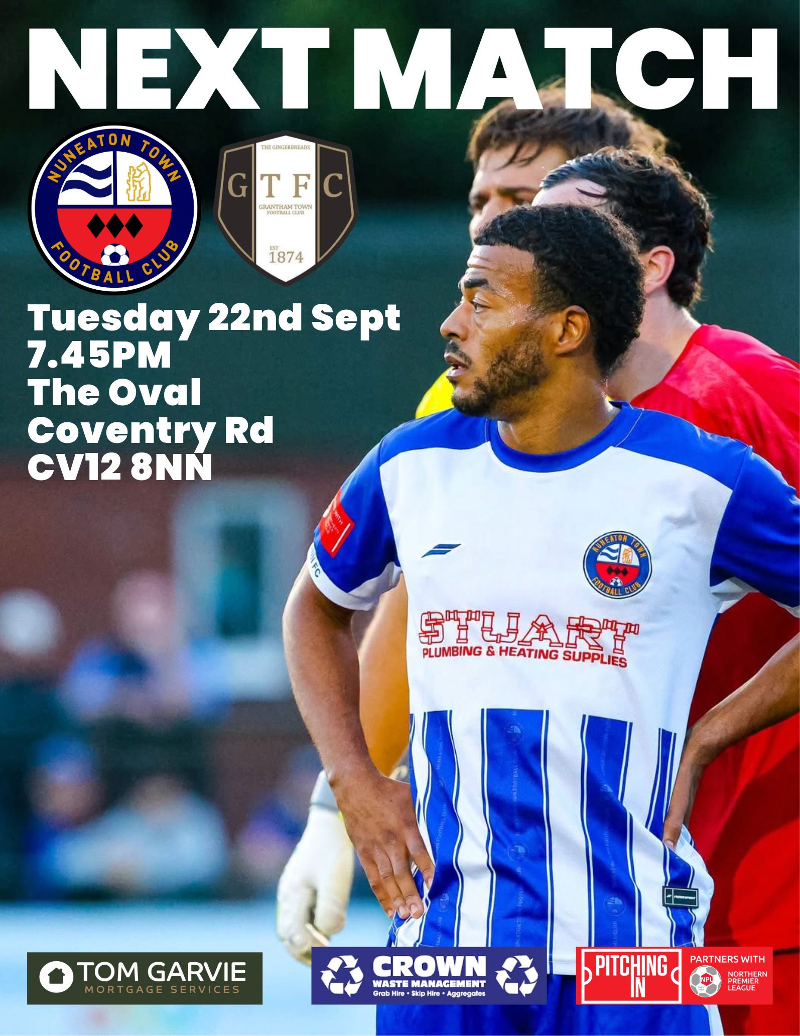 Match Preview: Grantham Town (H), Tues 22nd Sept, 7:45PM