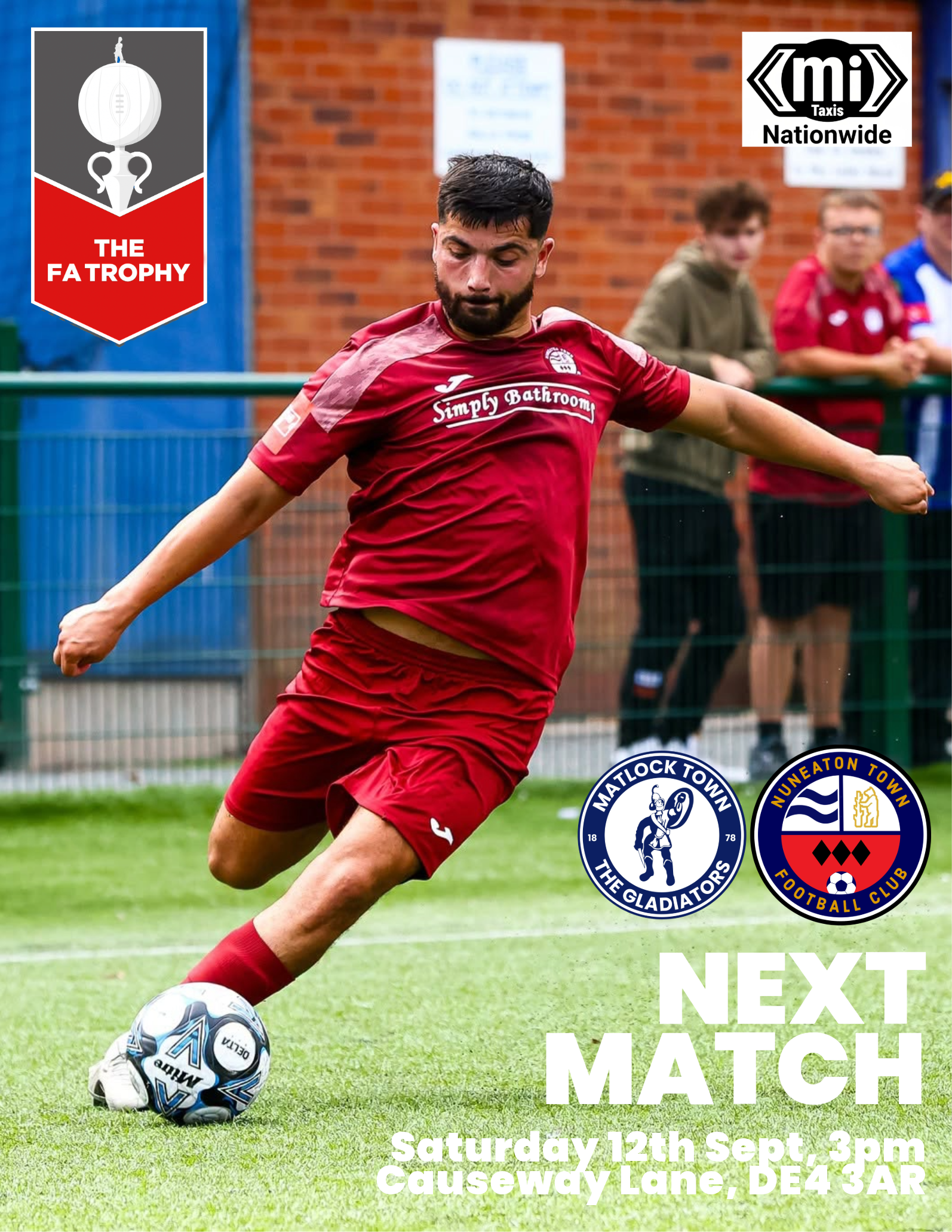 Match Preview: Matlock Town (A - FA Trophy), Sat 12th Sept, 3pm
