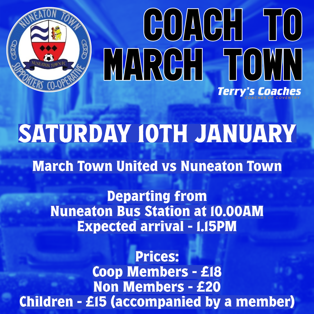 COACH TO MARCH - SAT 10TH JAN
