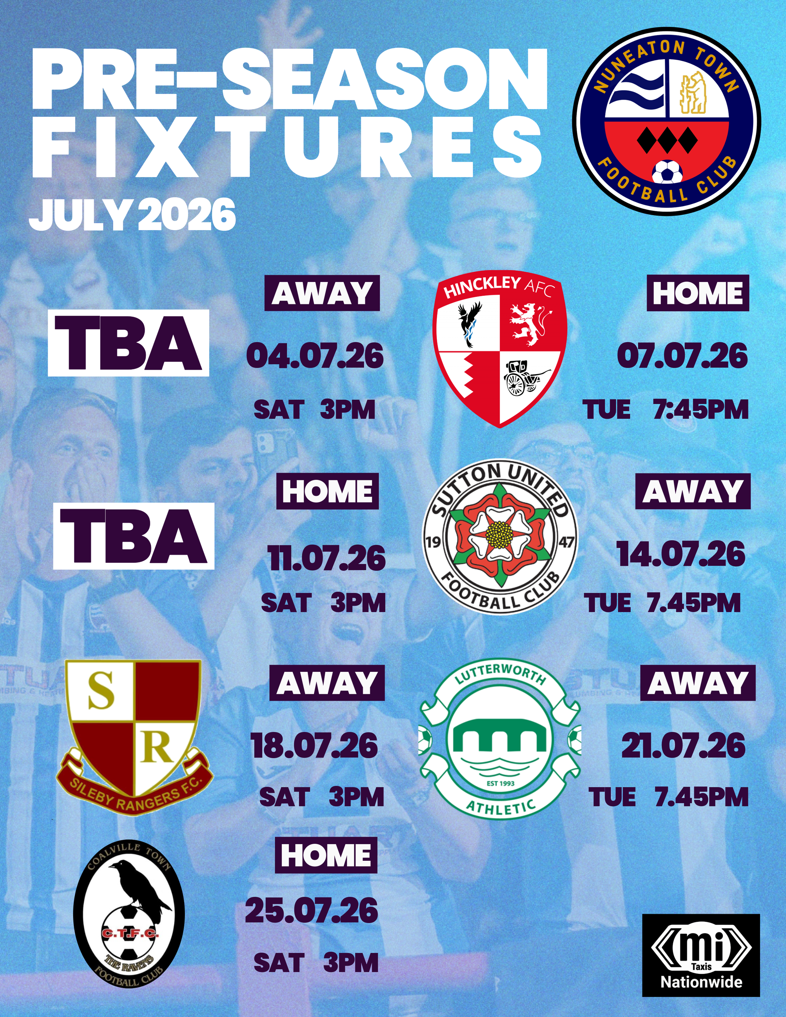 Pre-Season Friendlies - July 2026