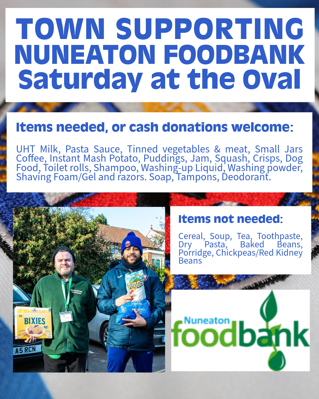 NTFC Team Up with Nuneaton Foodbank on saturday