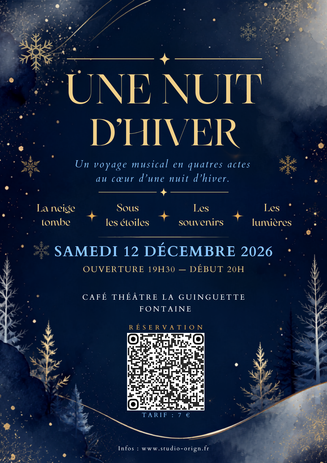 Une nuit d’hiver : un spectacle musical à Fontaine le 12 décembre 2026