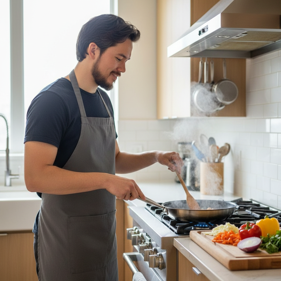 Black and white portrait of a man with medium-length dark hair and a beard, wearing a zip-up jacket with a fleece collar, looking to the side against a plain background.