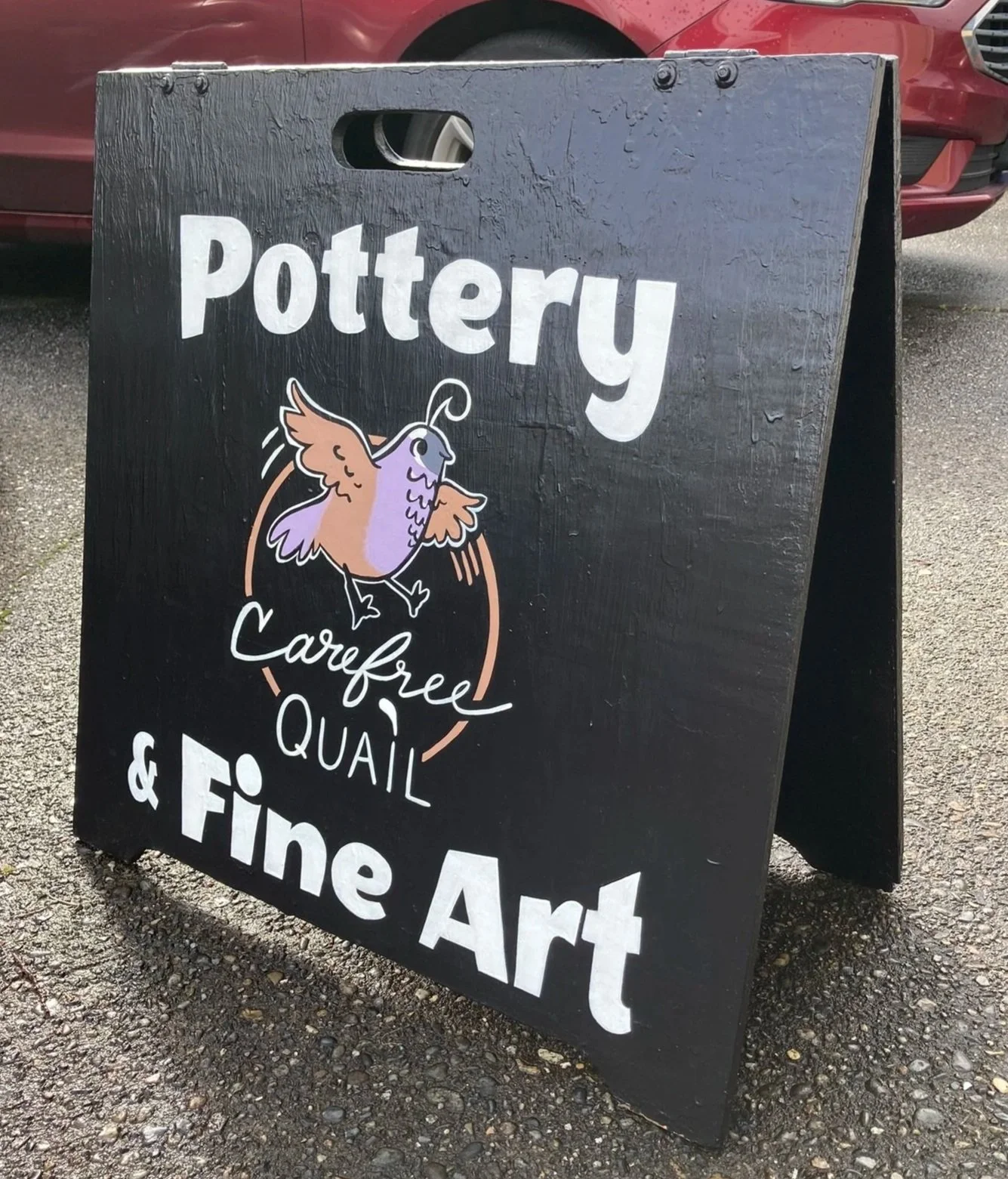 Professional sign painted by Shelly Metzger Acorn Murals
